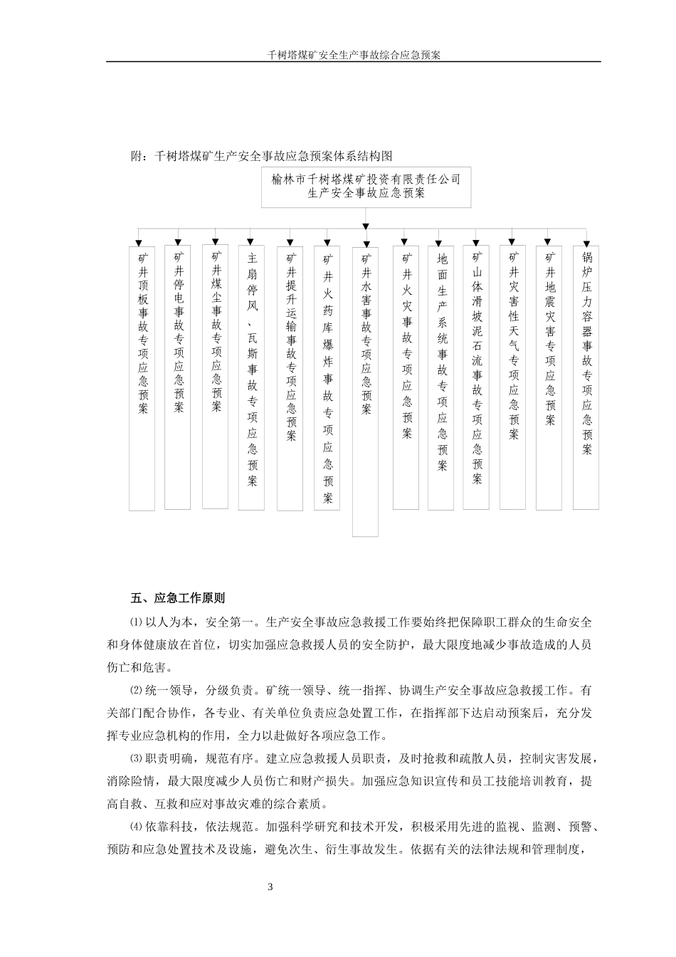 千树塔煤矿2018年生产安全事故应急预案1_第3页