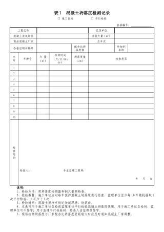 市政工程监理平行检验表格