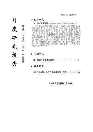富力地产发展调研&商业房地产前期调研内容
