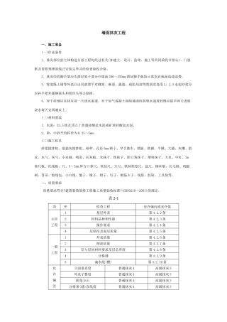 墙面抹灰工程