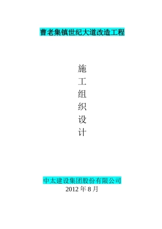 大道改造工程施工组织设计