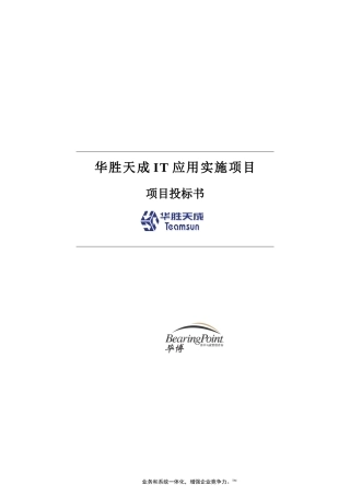 华胜天成IT应用实施项目投标书