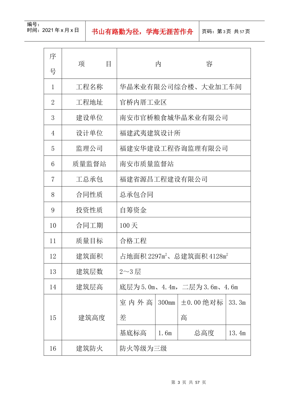 华晶米业有限公司综合楼施工组织设计_第3页