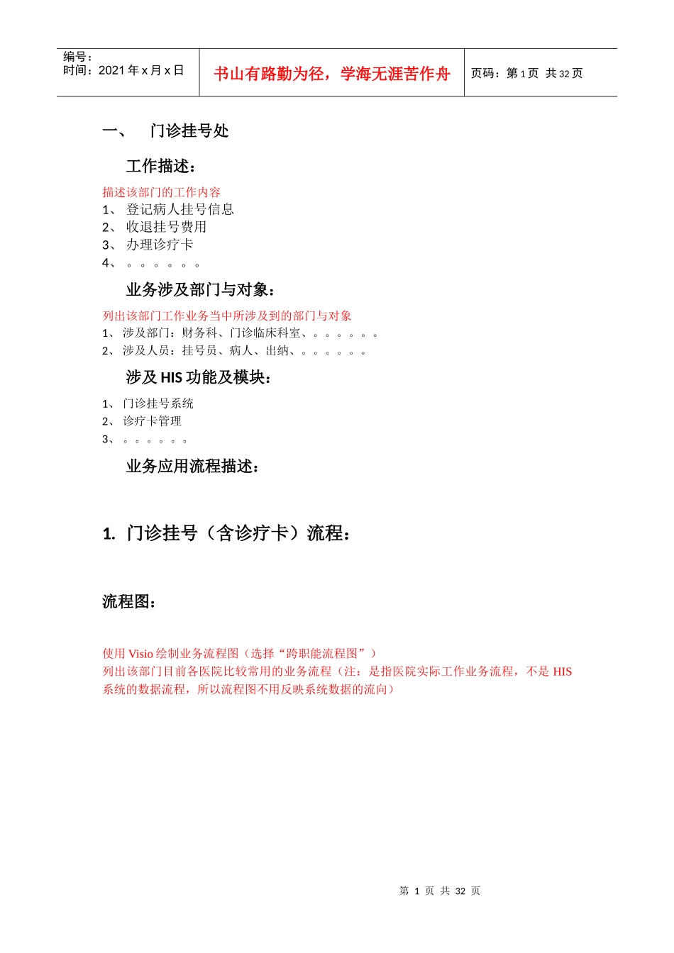 医院业务与HIS系统流程参考手册_第1页