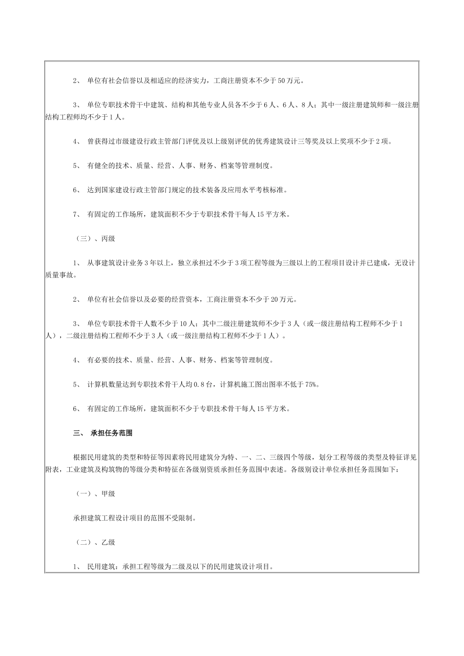 建筑工程设计资质分级标准_第2页