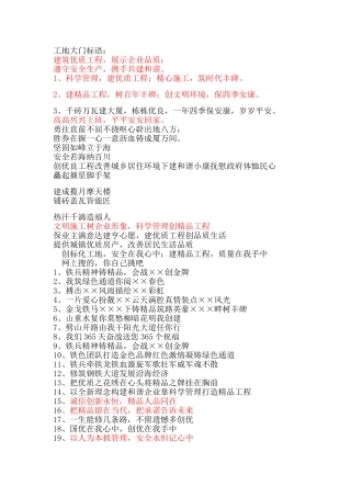 工地大门标语(30页)