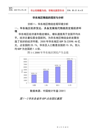 华东地区物流现状分析