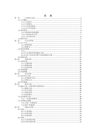北京天下网讯公司商业计划书修订版