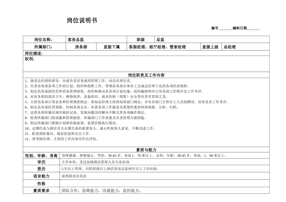 客房部组织构架图_第2页