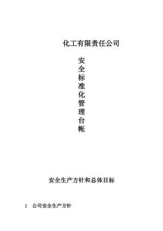 小化工企业安全标准化台帐