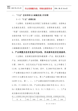 十五空间布局与小城镇发展工作回顾