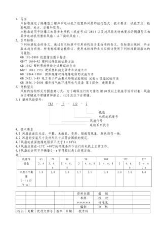 工程塑料风扇技术条件介绍