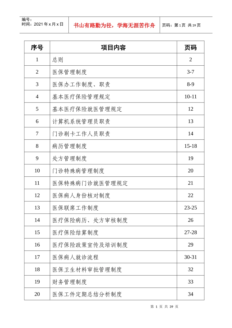 医院医保管理制度范本_第1页