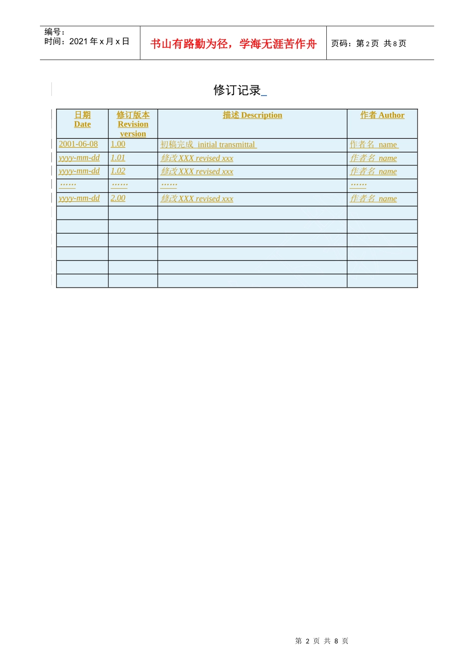 华为产品质量计划模板_第2页