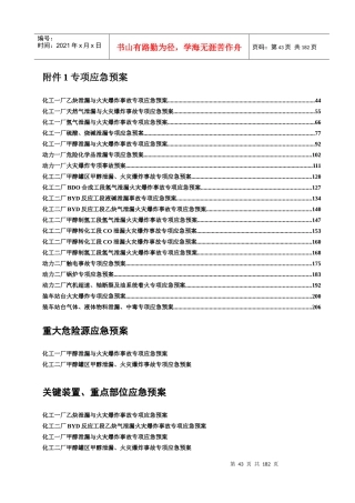 化工厂专项应急预案