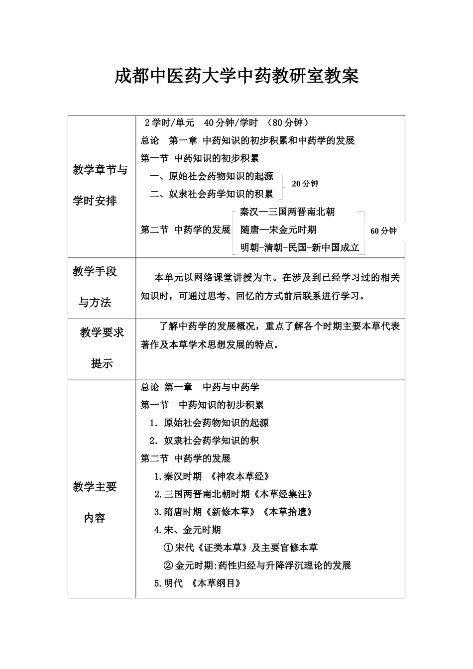 成都中医药大学中药教研室教案_第1页