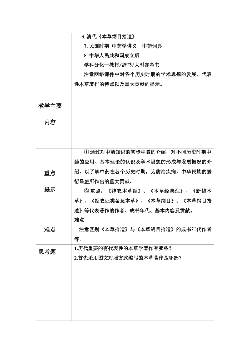 成都中医药大学中药教研室教案_第2页