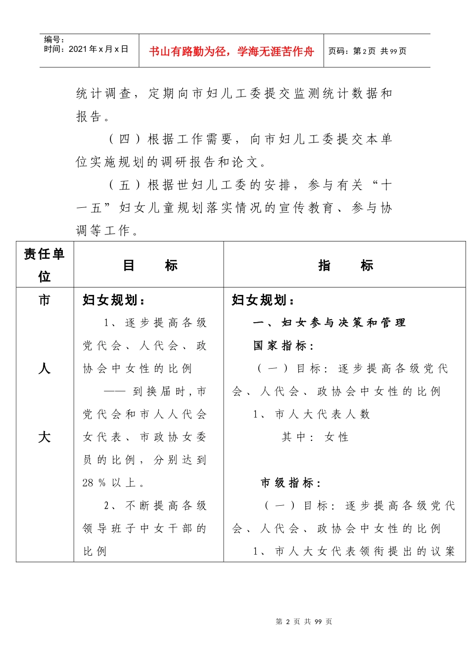 北京市十一五时期妇女发展规划_第2页