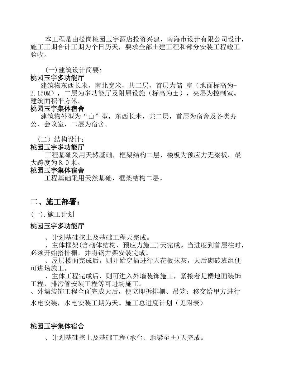 园玉宇酒店施工组织设计方案_第2页