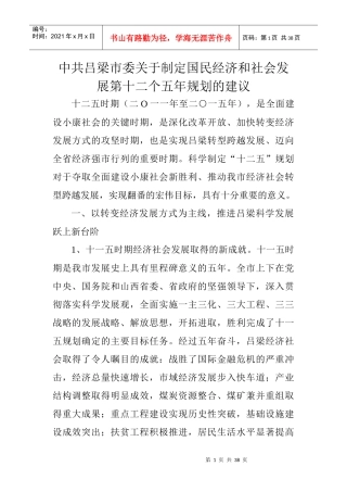 十二五时期发展规划的建议