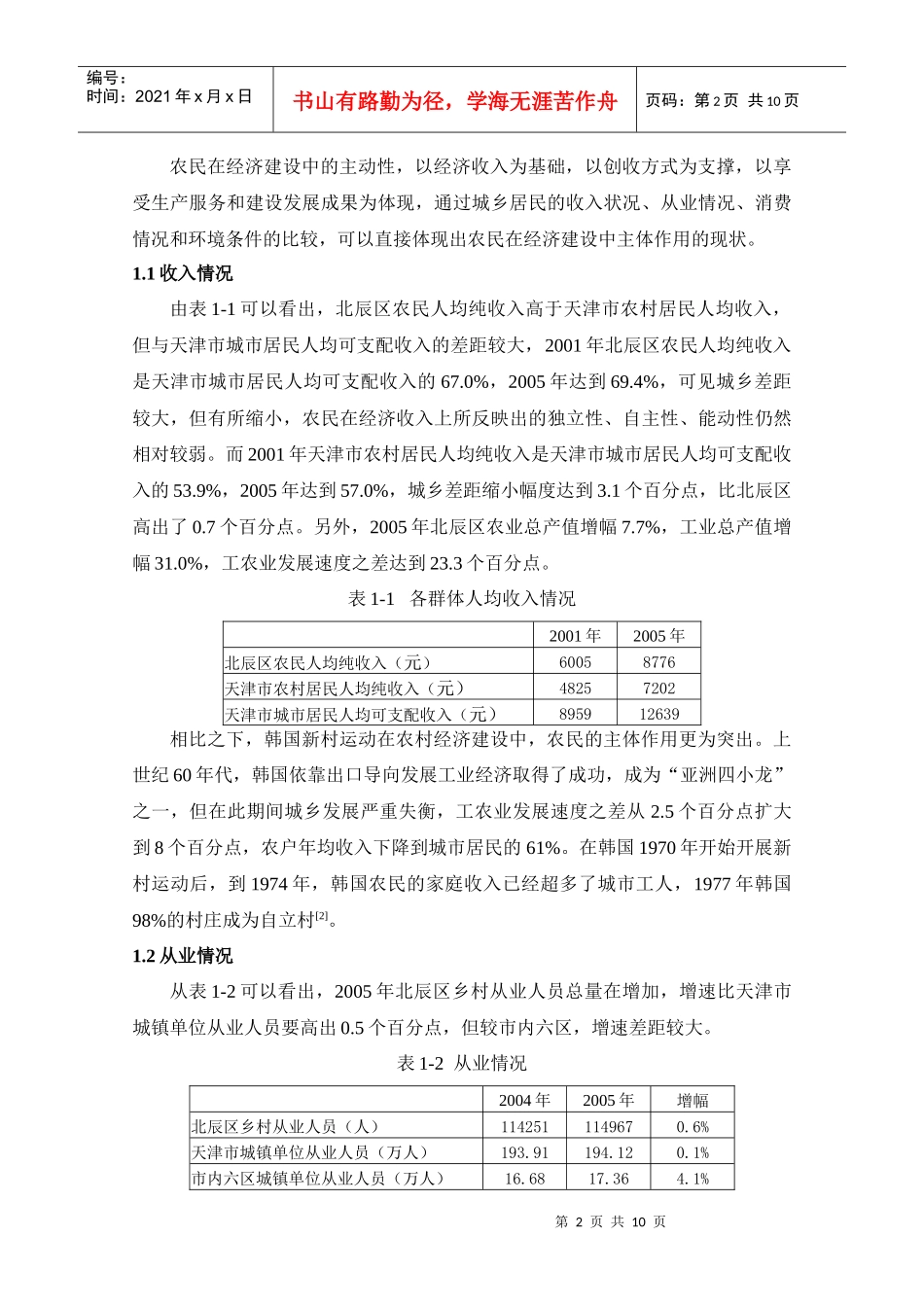 北辰区农民主体地位的现状分析与策略研究_第2页