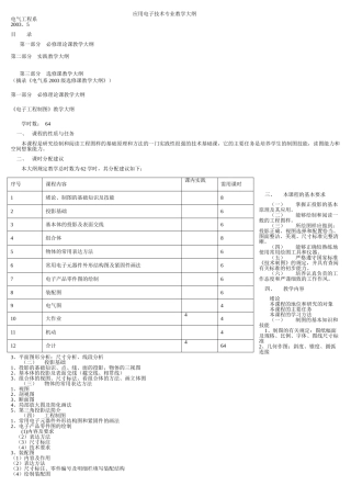 应用电子技术专业教学大纲