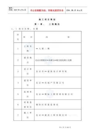 北京某超高层综合楼项目总施组(长城杯)