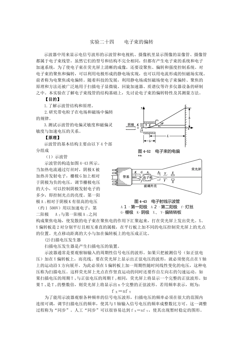 实验二十四电子束的偏转_第1页