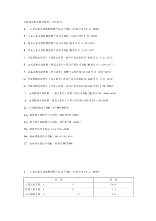 叶面肥、有机肥、生物有机肥、微生物菌剂等肥料产品标准信息汇总