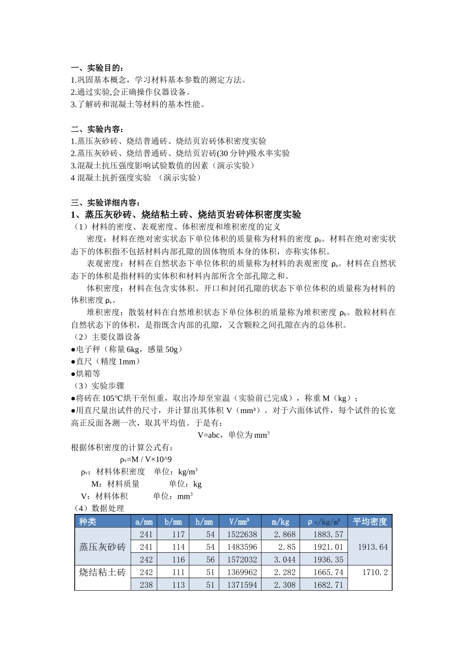 建材试验报告-建筑材料基本性质_第2页