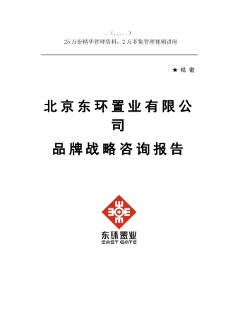 北京某公司品牌战略咨询报告(doc 36页)