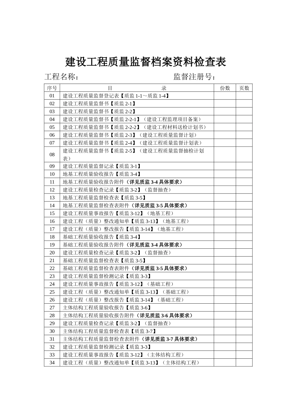 山东省建筑工程质量监督档案_第3页