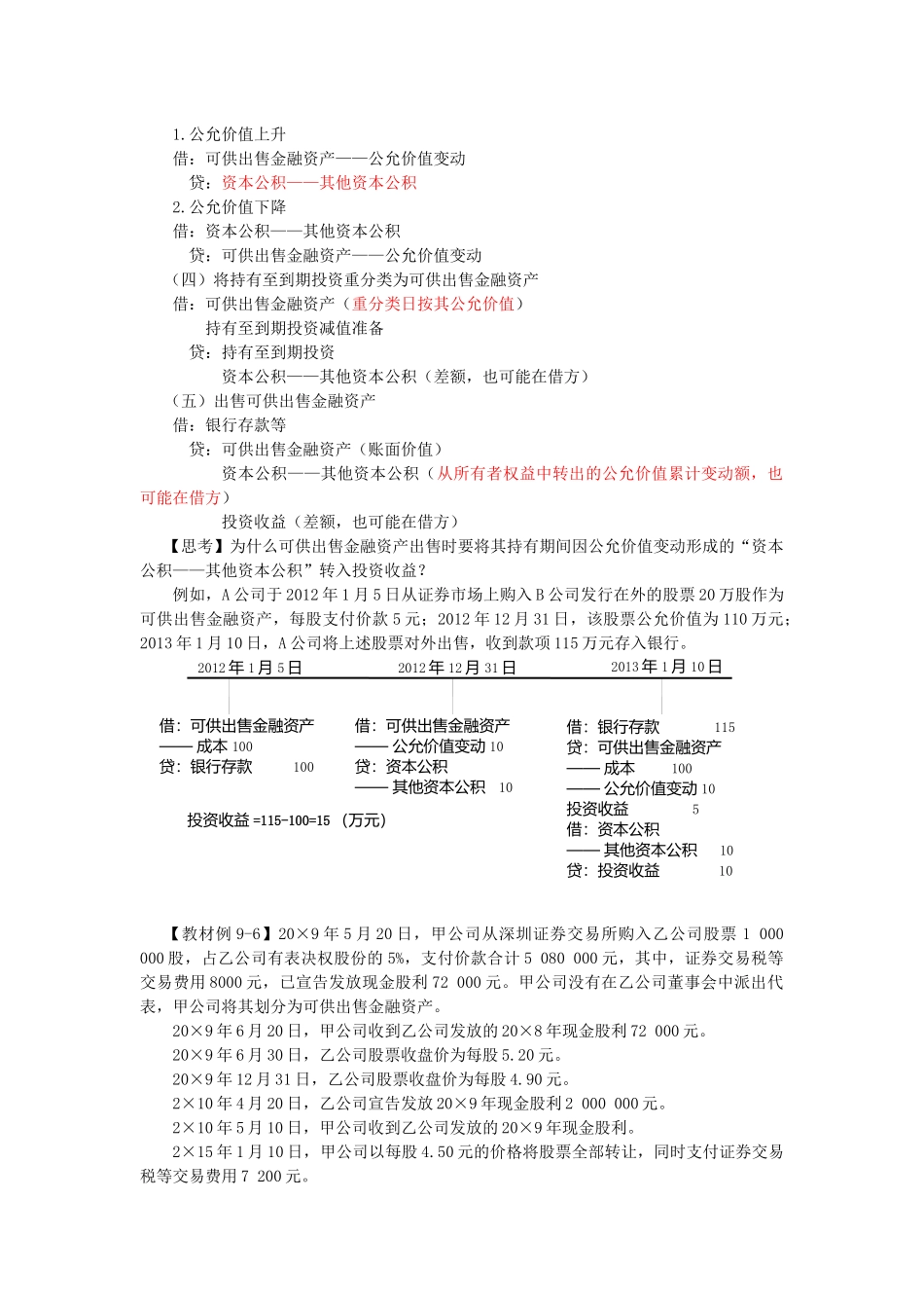可供出售金融资产的会计处理_第2页