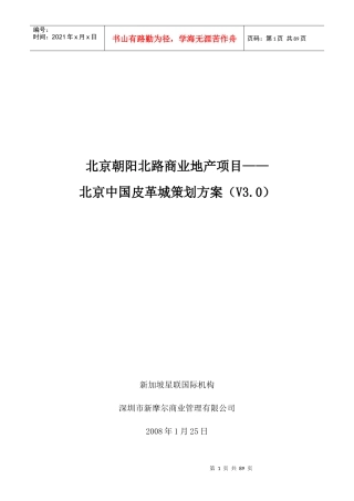北京朝阳北路专业市场项目中国皮革城策划方案-83页