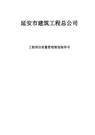 工程项目质量管理策划指导书