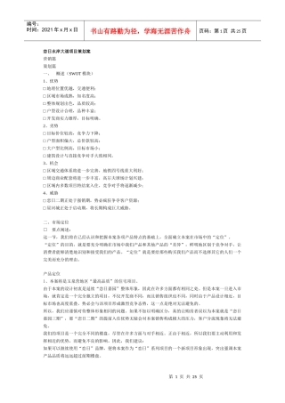 北京恋日水岸大道项目策划案