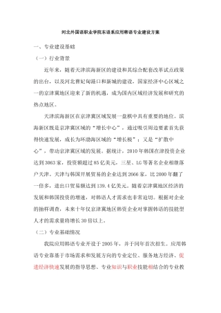 应用韩语专业建设方案【完成稿】
