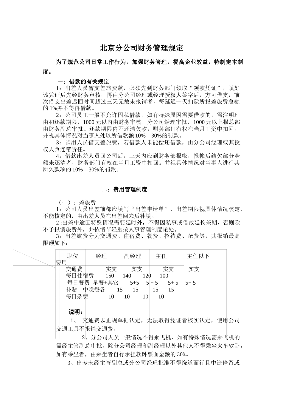 北京分公司财务管理规定_第1页