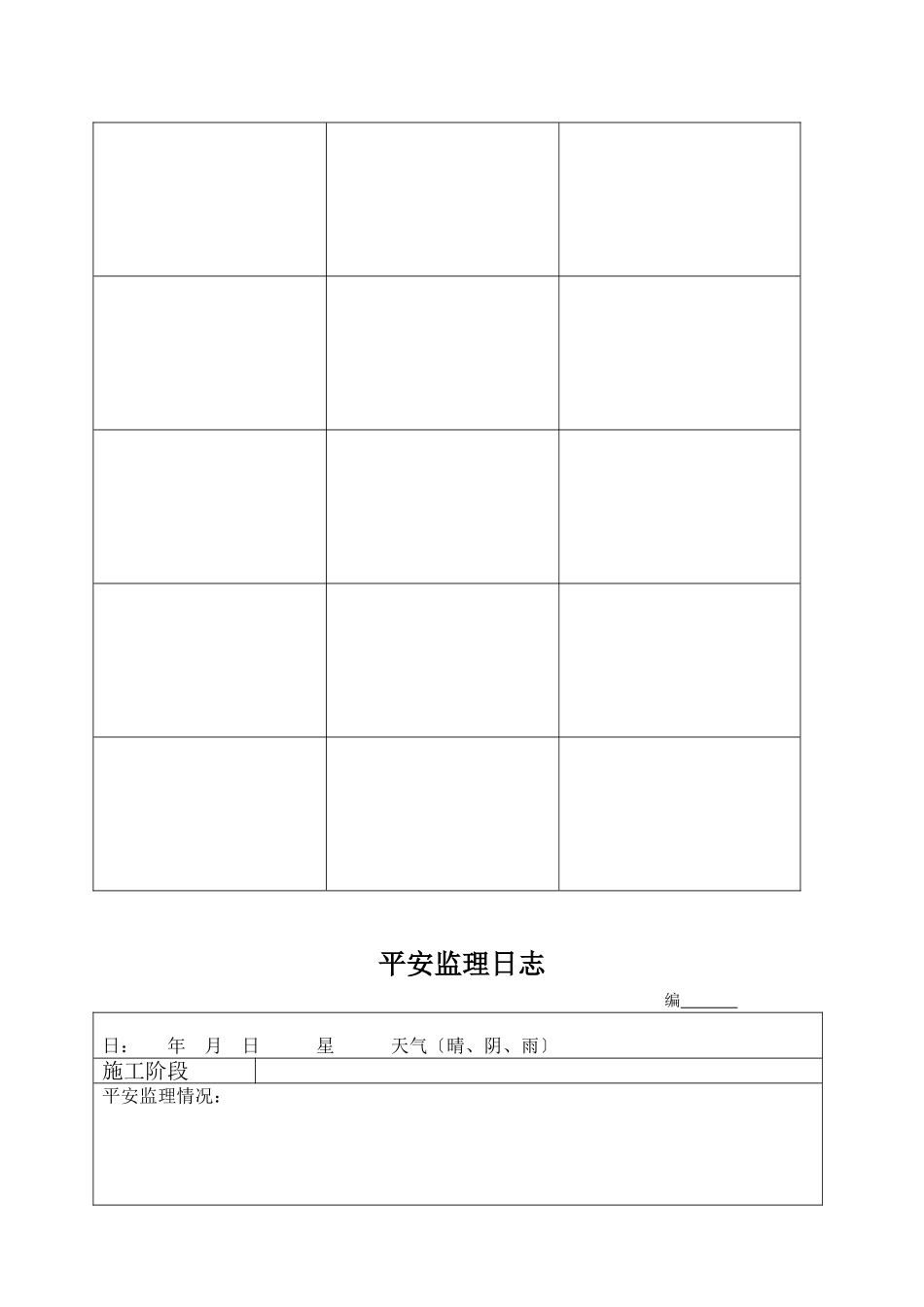 安全监理日志表格样本_第2页