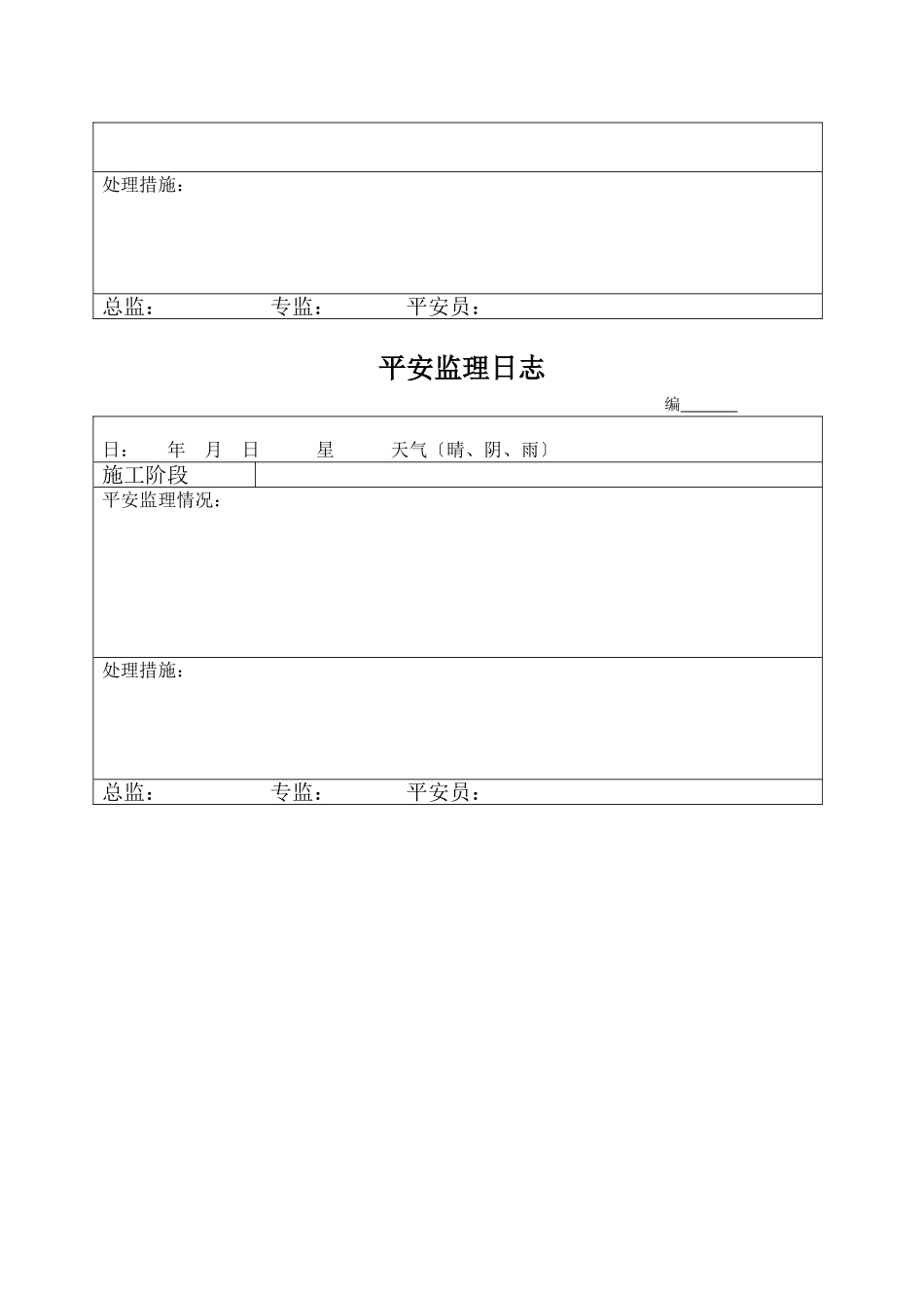 安全监理日志表格样本_第3页