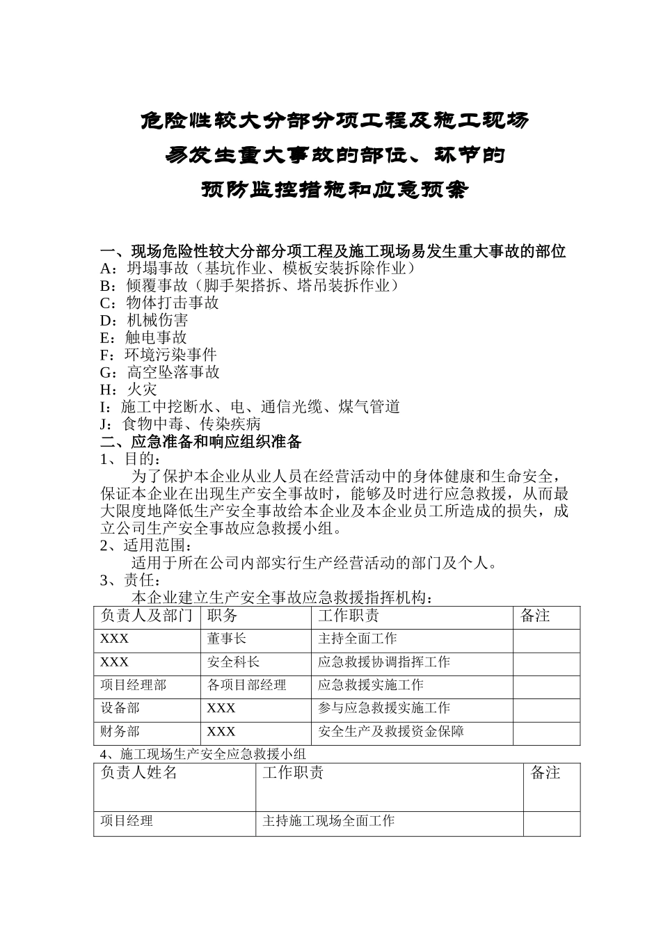 危险性较大分部分项工程及施工现场(31页)_第1页