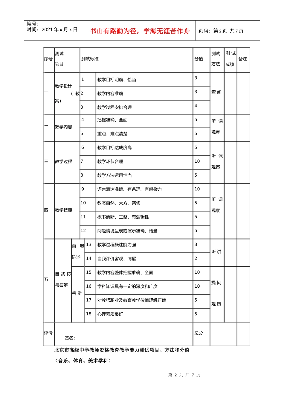 北京市教师教学能力测试一般流程及标准+试讲指定用书_第2页