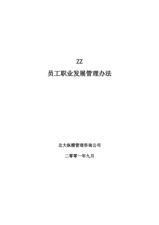 北京ZZ房地产公司员工职业发展管理办法