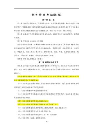 劳务管理办法(DOC 30页)