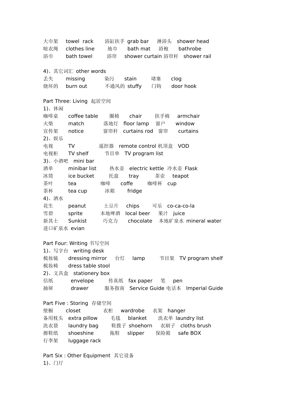 客房部基础英语培训_第2页