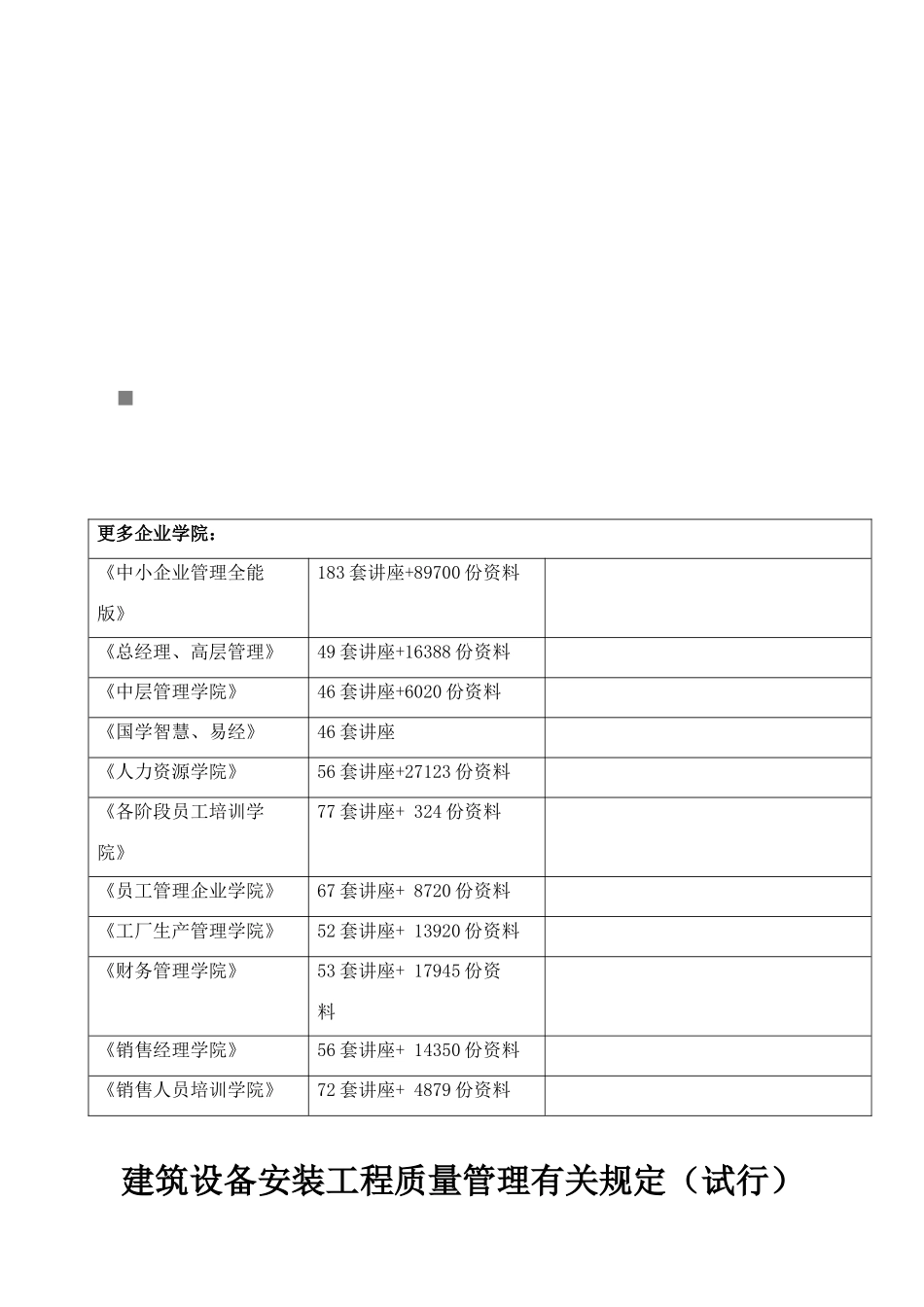 建筑设备安装工程质量管理有关规定_第1页