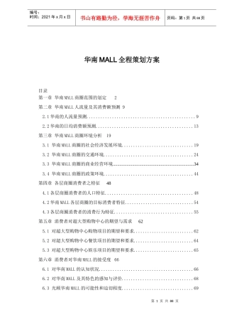 华南MALL全程策划方案