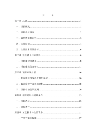 废旧橡胶再生利用项目可行性研究报告
