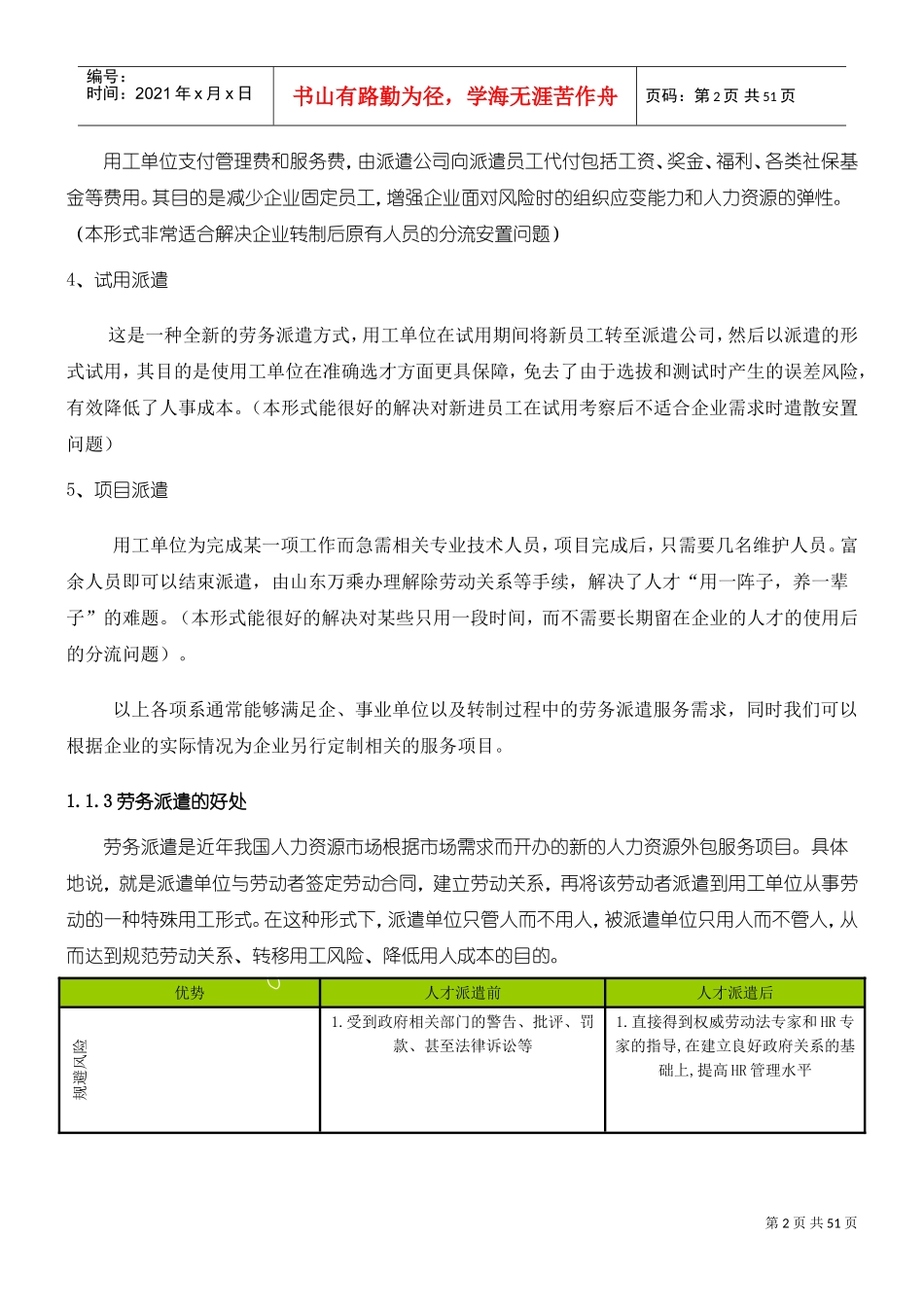劳务派遣驻场管理制度流程(DOC51页)_第2页