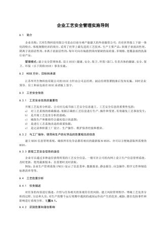化工企业工艺安全管理实施导则(DOC30页)